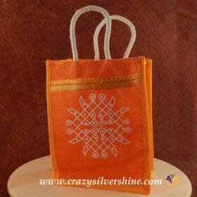 Return Gift Jute Bag Orange -10 pc set