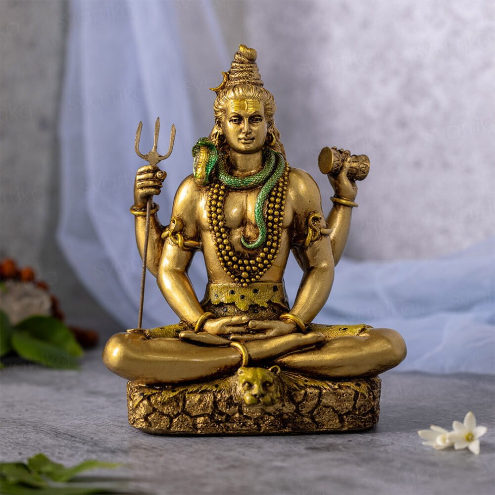 Svastika Lord Shiva Dhyana Mudra Murti | Antique Finish