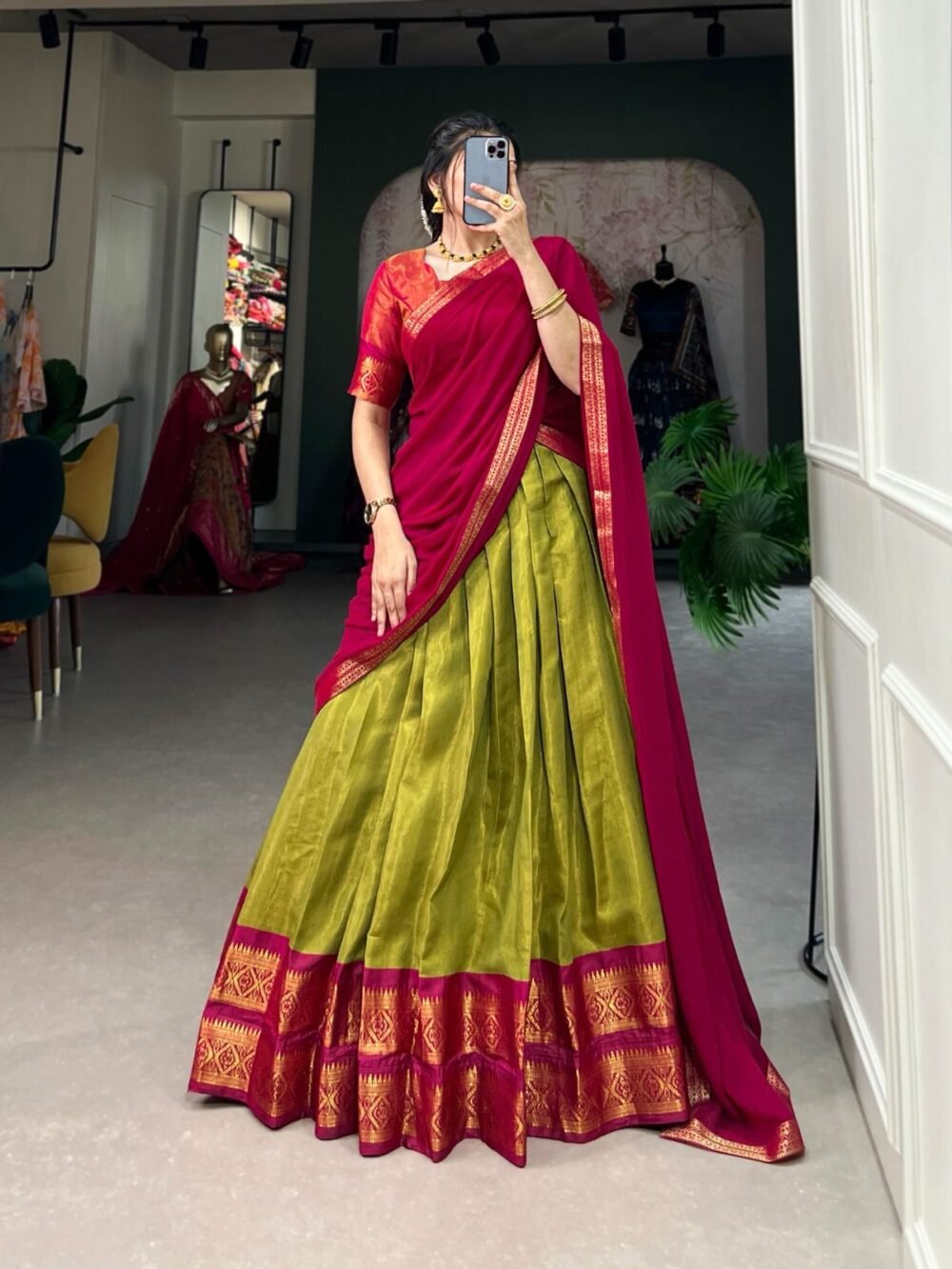 Kanchipuram Lehanga - Stitched