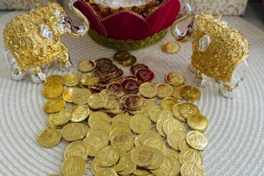 Lakshmi Devi Pooja Gift Box – Handmade Lotus, Prosperity Coins & Elephant Charms